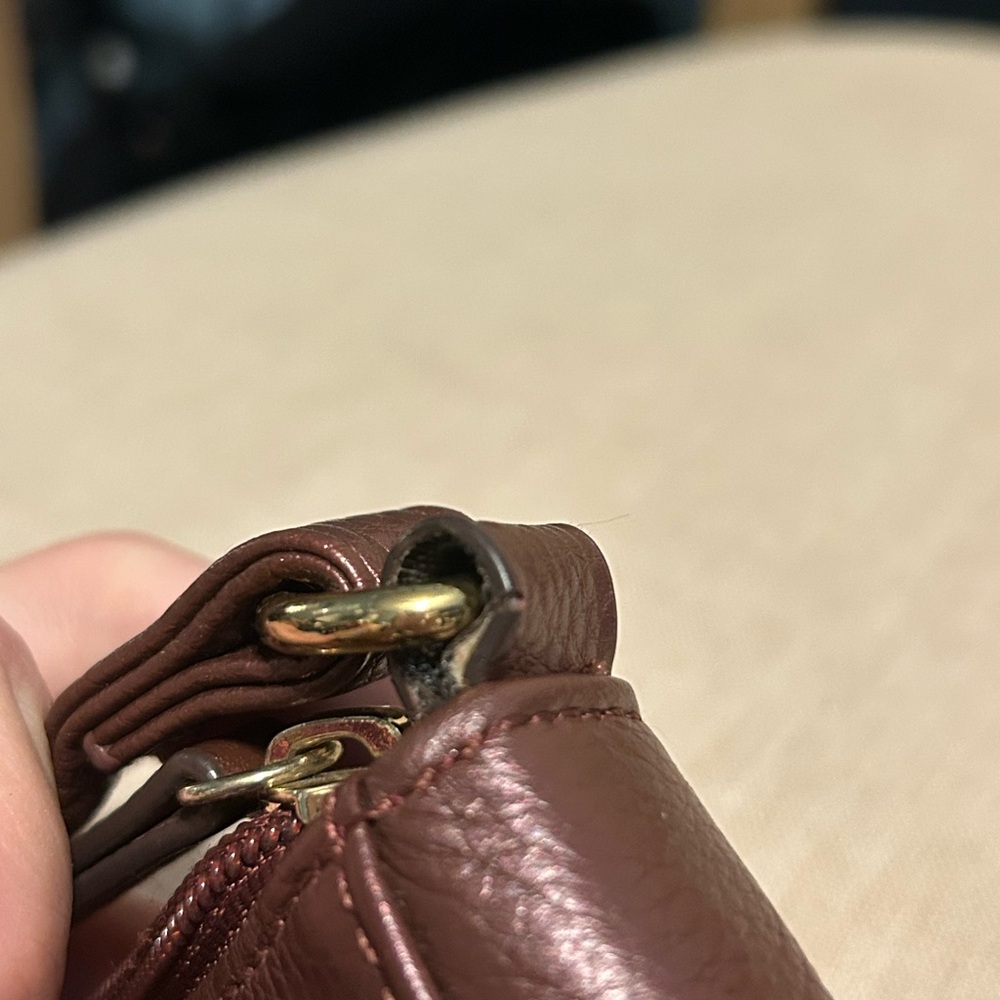Tignanello Leather Crossbody Bag in Metallic Maroon - Picture 8 of 10